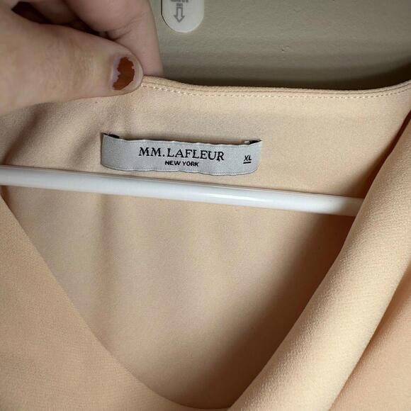 MM Lafleur Sleeveless Tunic Top Size Extra Large Blush Pink Drape Neck - Picture 2 of 7